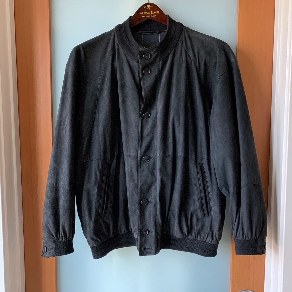 Carroll & Co grey suede button closure jacket